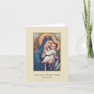 Onze dame van de berg Carmel Scapular Jesus Kaart
