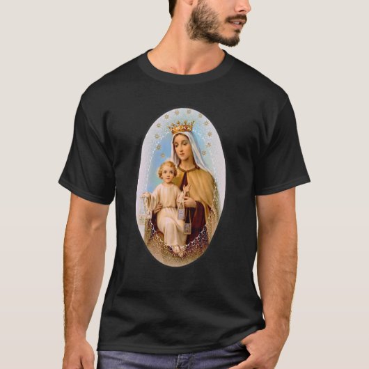 Onze dame van de berg Carmel Scapular St Teresa va T-shirt (Voorkant)