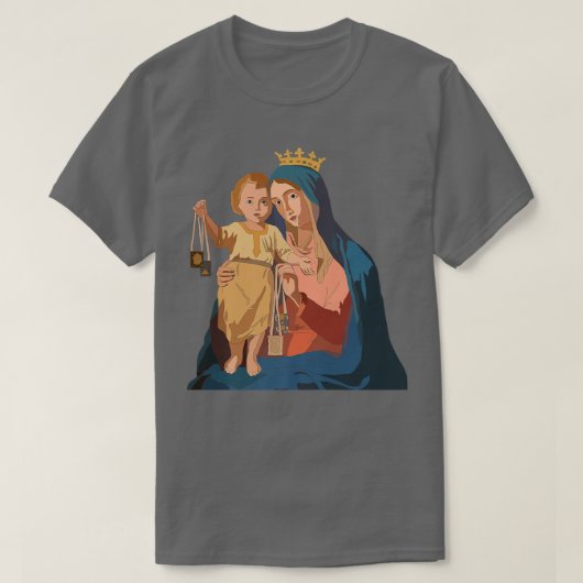 Onze dame van de berg Carmel Scapular St Teresa va T-shirt (Design voorkant)