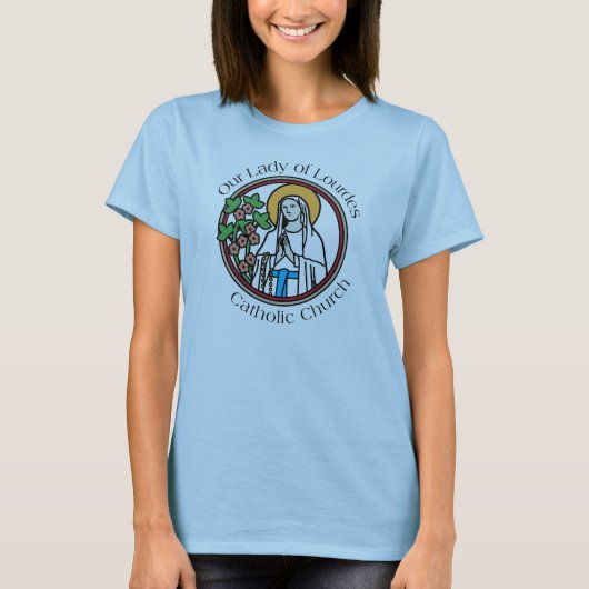 Onze dame van de katholieke kerk van Lourdes - T-S T-shirt (Voorkant)