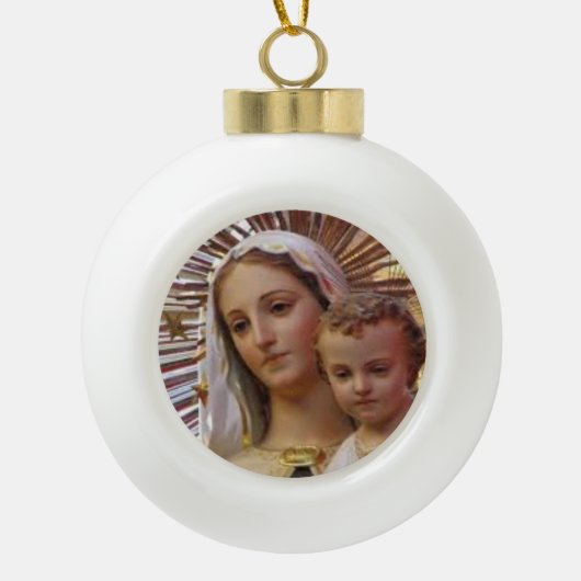 Onze dame van de kerstversiering van de berg Carme Keramische Bal Ornament (Voorkant)