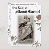 Onze dame van de Mount Carmel Prayer-kaart Kaart (Voorkant / Achterkant)