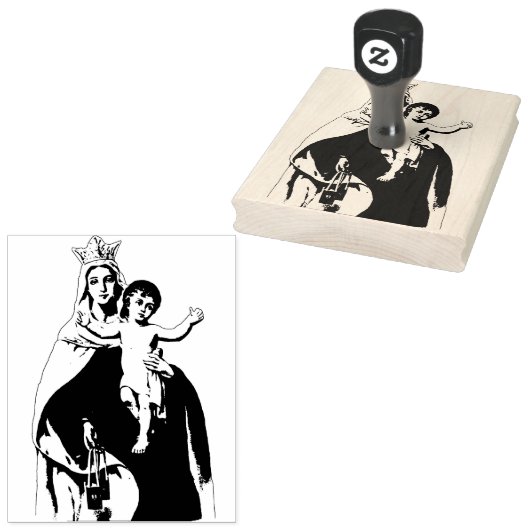 Onze Dame van de Mount Carmel Rubber Stamp Rubberstempel (Gestempeld)