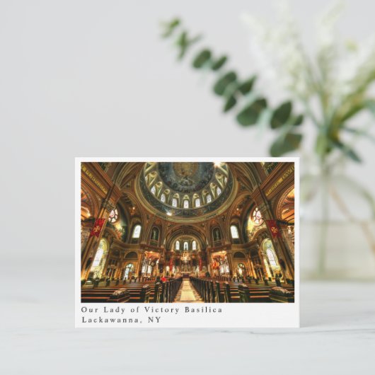 Onze dame van de overwinning Basilica, Lackawant N Briefkaart (Staand voorkant)