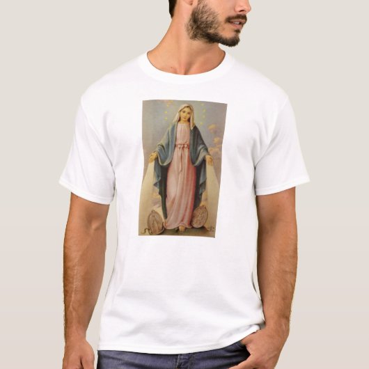 Onze dame van de Rosary Blessed moeder Mary T-shirt (Voorkant)