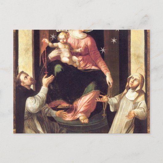 Onze dame van de Rosary die in Pompeii is gevuurd Briefkaart (Voorkant)