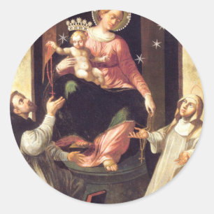 Onze dame van de Rosary die in Pompeii is gevuurd Ronde Sticker