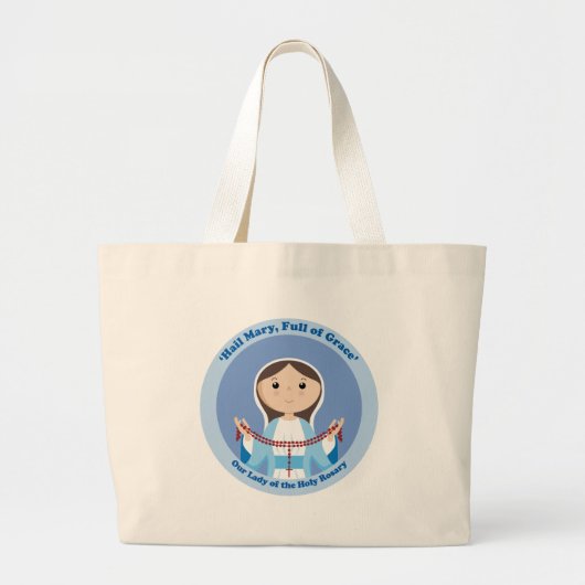 Onze dame van de Rosary Grote Tote Bag (Voorkant)
