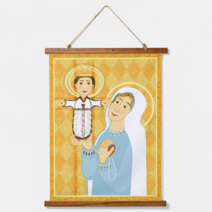 Onze dame van de Rosary Hangend Wandkleed