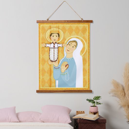 Onze dame van de Rosary Hangend Wandkleed (Slaapkamer)