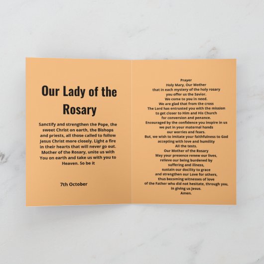 Onze dame van de Rosary Kaart (Binnen)