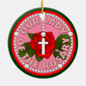 Onze dame van de Rosary Keramisch Ornament (Achterkant)