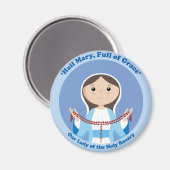 Onze dame van de Rosary Magneet (Voorkant / Achterkant)