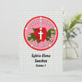 Onze dame van de Rosary nodigt uit Kaart (Staand voorkant)