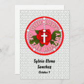 Onze dame van de Rosary nodigt uit Kaart (Voorkant / Achterkant)