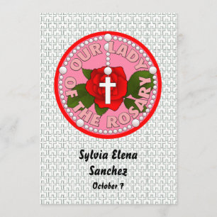 Onze dame van de Rosary nodigt uit Kaart