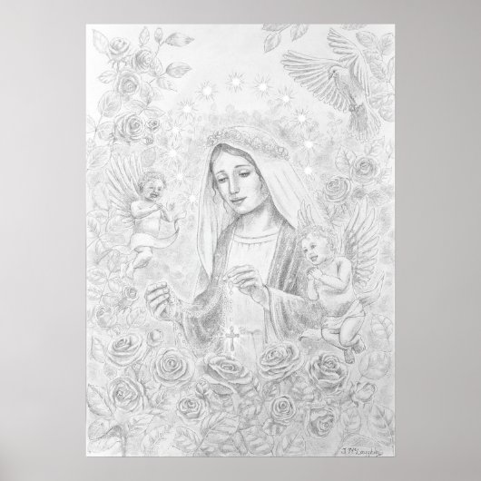 Onze dame van de Rosary Poster (Voorkant)
