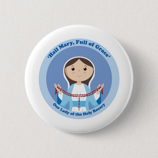 Onze dame van de Rosary Ronde Button 5,7 Cm (Voorkant)