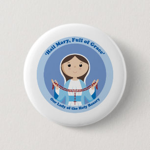 Onze dame van de Rosary Ronde Button 5,7 Cm