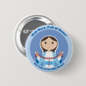 Onze dame van de Rosary Ronde Button 5,7 Cm (Voorkant /achterkant)