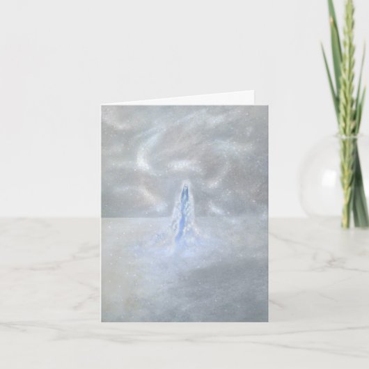 Onze Dame van de Sneeuw met Gedicht Kaart (Voorkant)