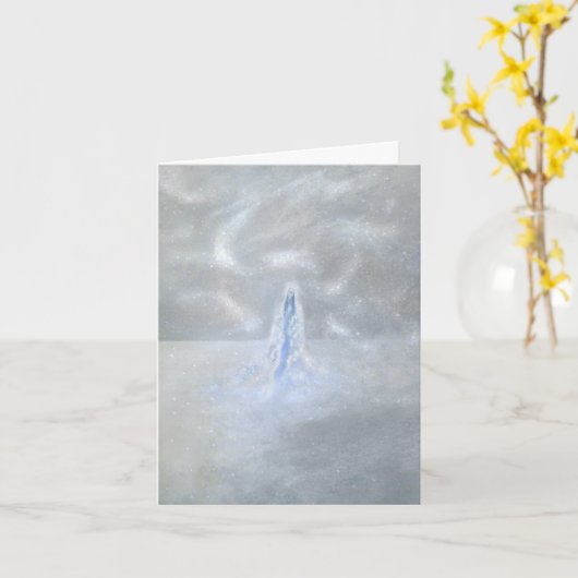 Onze Dame van de Sneeuw met Gedicht Kaart (Gele Bloem)