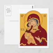 Onze dame van de Vladimir Briefkaart (Voorkant / Achterkant)