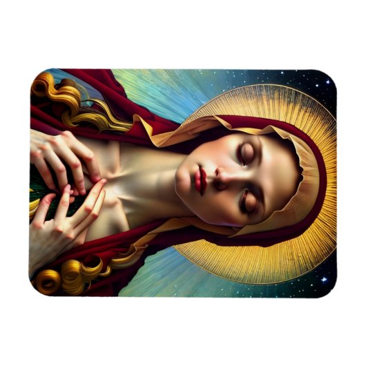 Onze dame van de Vrede Maagd Mary Modern Renaissan Magneet (Horizontaal)