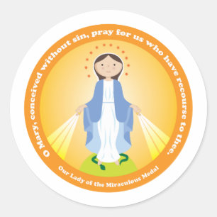 Onze dame van de wonderbaarlijke medaille ronde sticker
