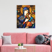 onze dame van eeuwige hulp canvas afdruk (Insitu (Woonkamer))