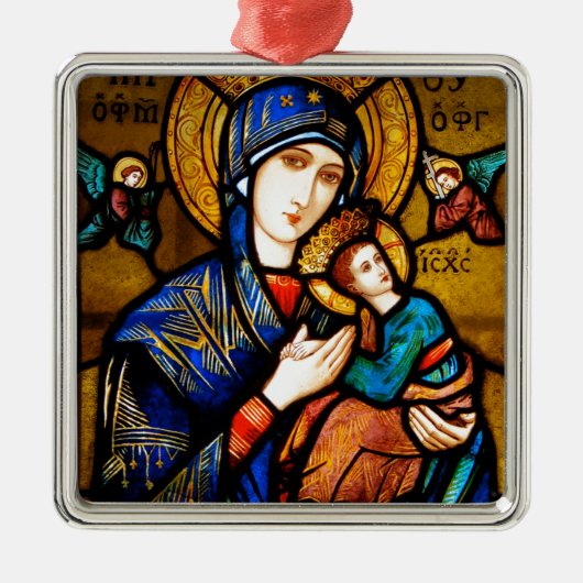onze dame van eeuwige hulp metalen ornament (Voorkant)