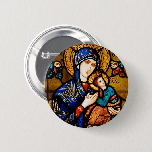 onze dame van eeuwige hulp ronde button 5,7 cm (Voorkant /achterkant)