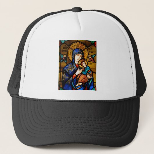 onze dame van eeuwige hulp trucker pet (Voorkant)