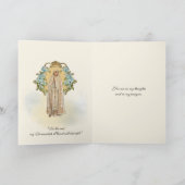 Onze dame van Fatima Blue Floral Kaart (Binnen)