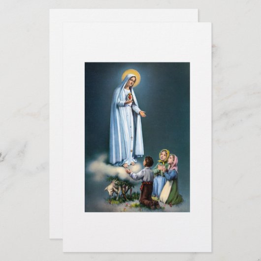 Onze dame van Fatima Briefpapier (Voorkant / Achterkant)