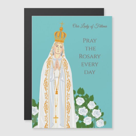 Onze dame van Fatima en witte rozen (Voorkant / Achterkant)