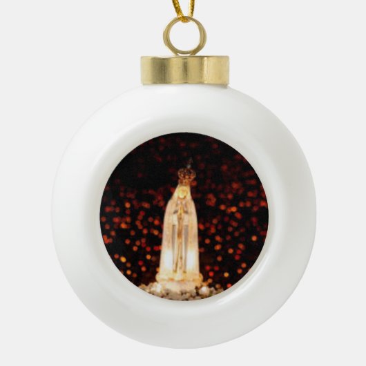 Onze dame van Fatima kerstversiering Keramische Bal Ornament (Voorkant)