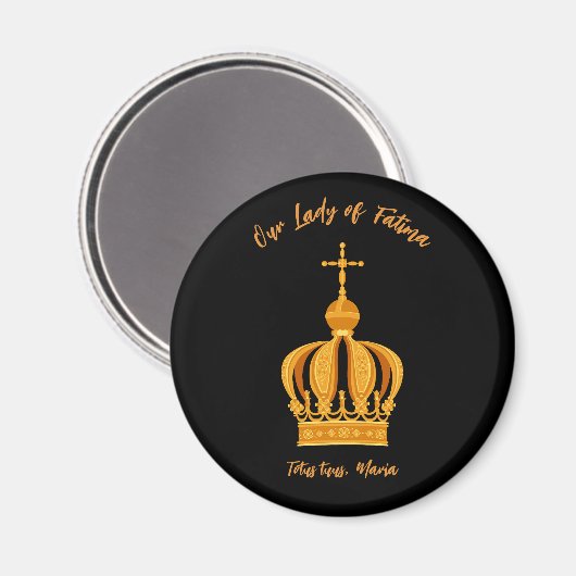 Onze dame van Fatima kroon Magneet (Voorkant / Achterkant)