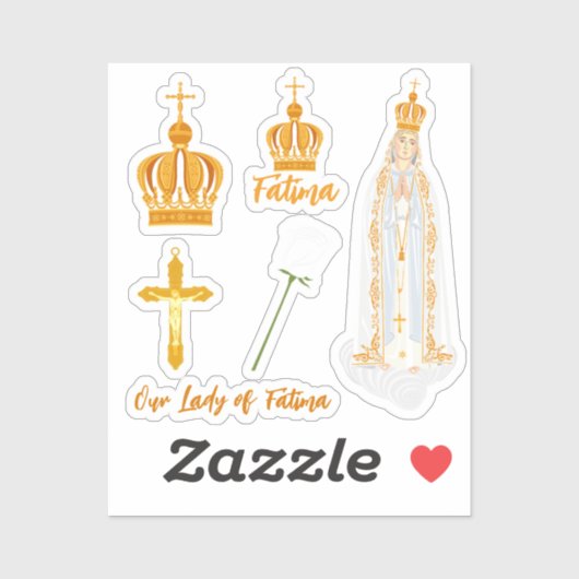 Onze dame van Fatima kroon Sticker (Vel)