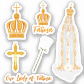 Onze dame van Fatima kroon Sticker (Voorkant)