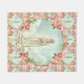 Onze dame van Fatima Roses Fleece Deken (Voorkant (Horizontaal))