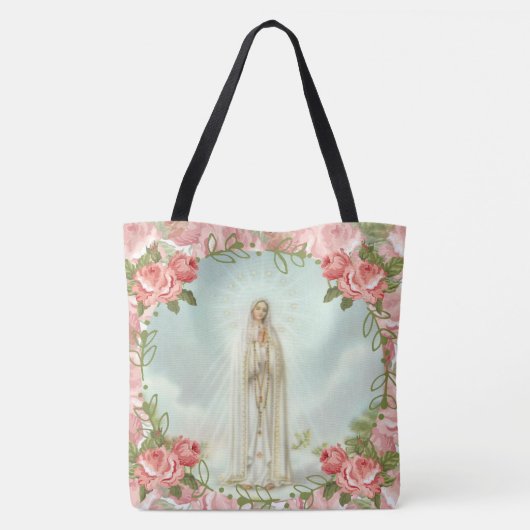 Onze dame van Fatima Roses Tote Bag (Achterkant)