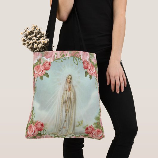Onze dame van Fatima Roses Tote Bag (Dichtbij)