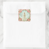 Onze dame van Fatima Roses Vierkante Sticker (Tas)