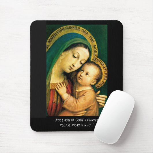 onze dame van goede raad bidt u alstublieft voor o muismat (Met muis)