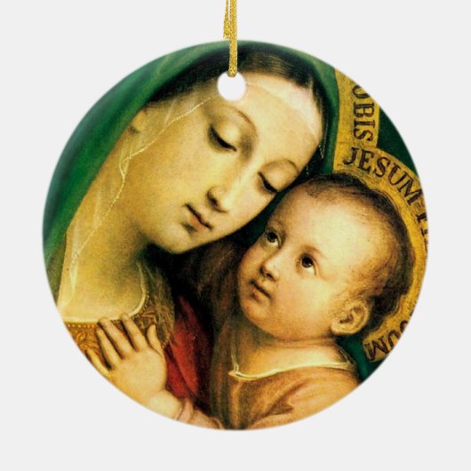 onze dame van goede raad keramisch ornament (Achterkant)