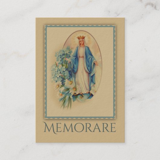 Onze dame van Grace Memorare Heilige Kaart Visitekaartje (Voorkant)