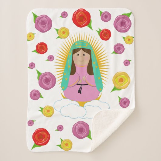 Onze dame van Guadalupe Baby Blanket Sherpa Deken (Voorkant)