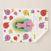 Onze dame van Guadalupe Baby Blanket Sherpa Deken (Voorkant (horizontaal))