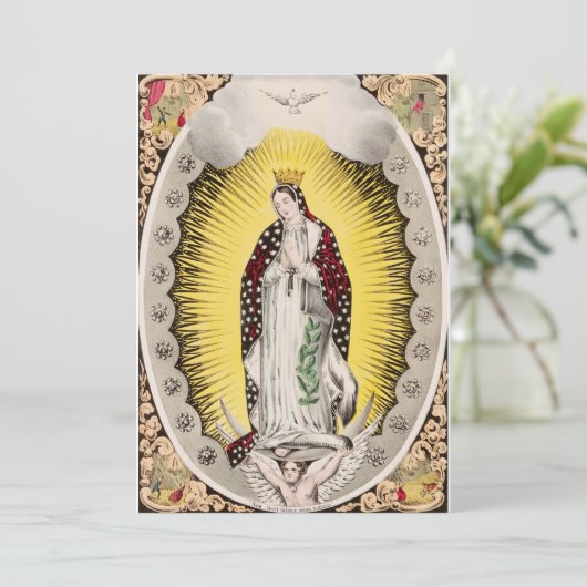 Onze dame van Guadalupe Bedankkaart (Staand voorkant)
